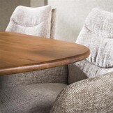 Hoyz Collection - Eetkamertafel 215cm Cliff Ovale Buis - Massief Mango Zandkleur