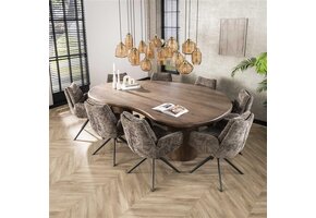 Hoyz Collection - Eetkamertafel Sculpture - Massief Acacia Drift Brown