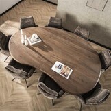Hoyz Collection - Eetkamertafel Sculpture - Massief Acacia Drift Brown