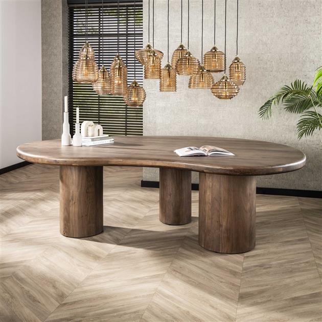 Hoyz Collection - Eetkamertafel Sculpture - Massief Acacia Drift Brown