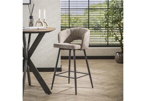 Hoyz Collection - Barstoel Boucle Salon - Tissee Cargo Zandkleur - Set van 2