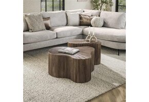 Hoyz Collection - Salontafel Shamrock Maya Teak - Teak Rust Brown - Set van 2