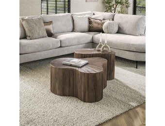 Hoyz Collection - Salontafel Shamrock Maya Teak - Teak Rust Brown - Set van 2