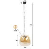 Hoyz Collection - Hanglamp 1L Drift XL Glass - Amber Color Glas