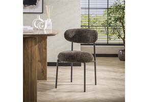 Hoyz Collection - Eetkamerstoel Round - Tissee Cargo Bruin - Set van 2