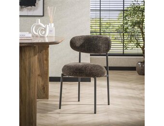 Hoyz Collection - Eetkamerstoel Round - Tissee Cargo Bruin - Set van 2