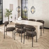 Hoyz Collection - Eetkamerstoel Round - Tissee Cargo Bruin - Set van 2