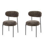 Hoyz Collection - Eetkamerstoel Round - Tissee Cargo Bruin - Set van 2