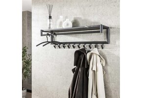 Hoyz Collection - Kapstok 10 Haaks Roede-hoedenplank - 3D Zwart Bruin