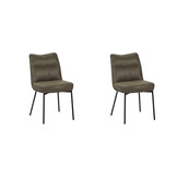 LABEL51 Eetkamerstoel Lennon - Moss - Micro Suede - set van 2