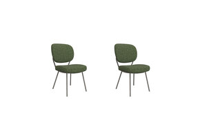 LABEL51 - Eetkamerstoel Singapore - Groen - 63x49x90cm - Set van 2