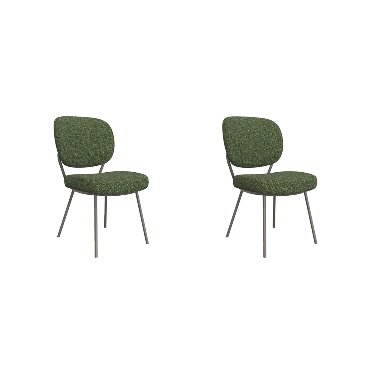 LABEL51 - Eetkamerstoel Singapore - Groen - 63x49x90cm - Set van 2