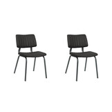 LABEL51 - Eetkamerstoel Gusto - Zwart - 56x46x79cm - Set van 2