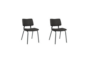 LABEL51 - Eetkamerstoel Gusto - Zwart - 56x46x79cm - Set van 2