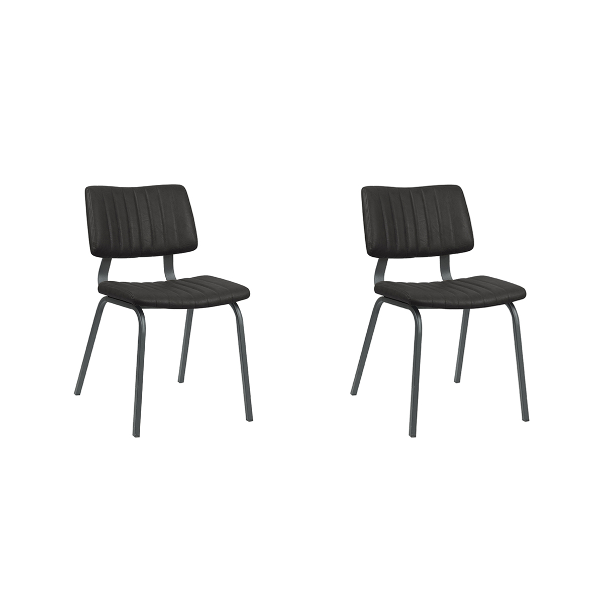 LABEL51 - Eetkamerstoel Gusto - Zwart - 56x46x79cm - Set van 2