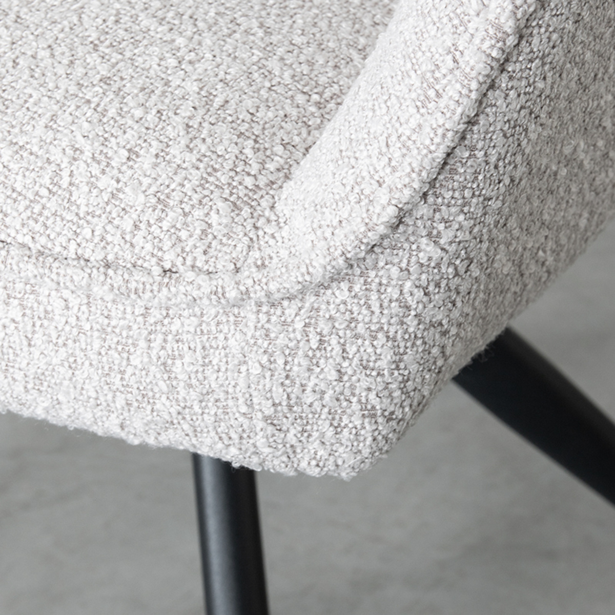 LABEL51 Eetkamerstoel Finley - Naturel - Boucle - set van 2