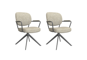 LABEL51 Eetkamerstoel Basel - Naturel - Boucle - set van 2