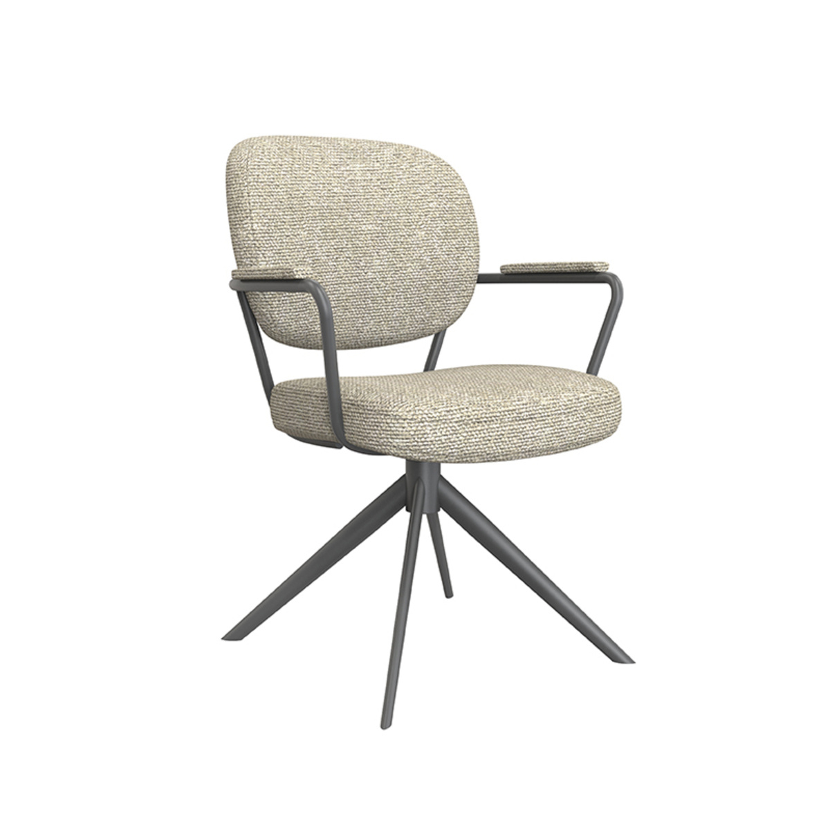 LABEL51 Eetkamerstoel Basel - Naturel - Boucle - set van 2