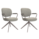 LABEL51 Eetkamerstoel Basel - Truffel grijs - Boucle - set van 2