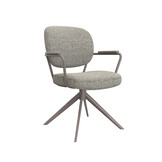 LABEL51 Eetkamerstoel Basel - Truffel grijs - Boucle - set van 2