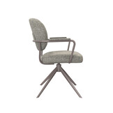 LABEL51 Eetkamerstoel Basel - Truffel grijs - Boucle - set van 2