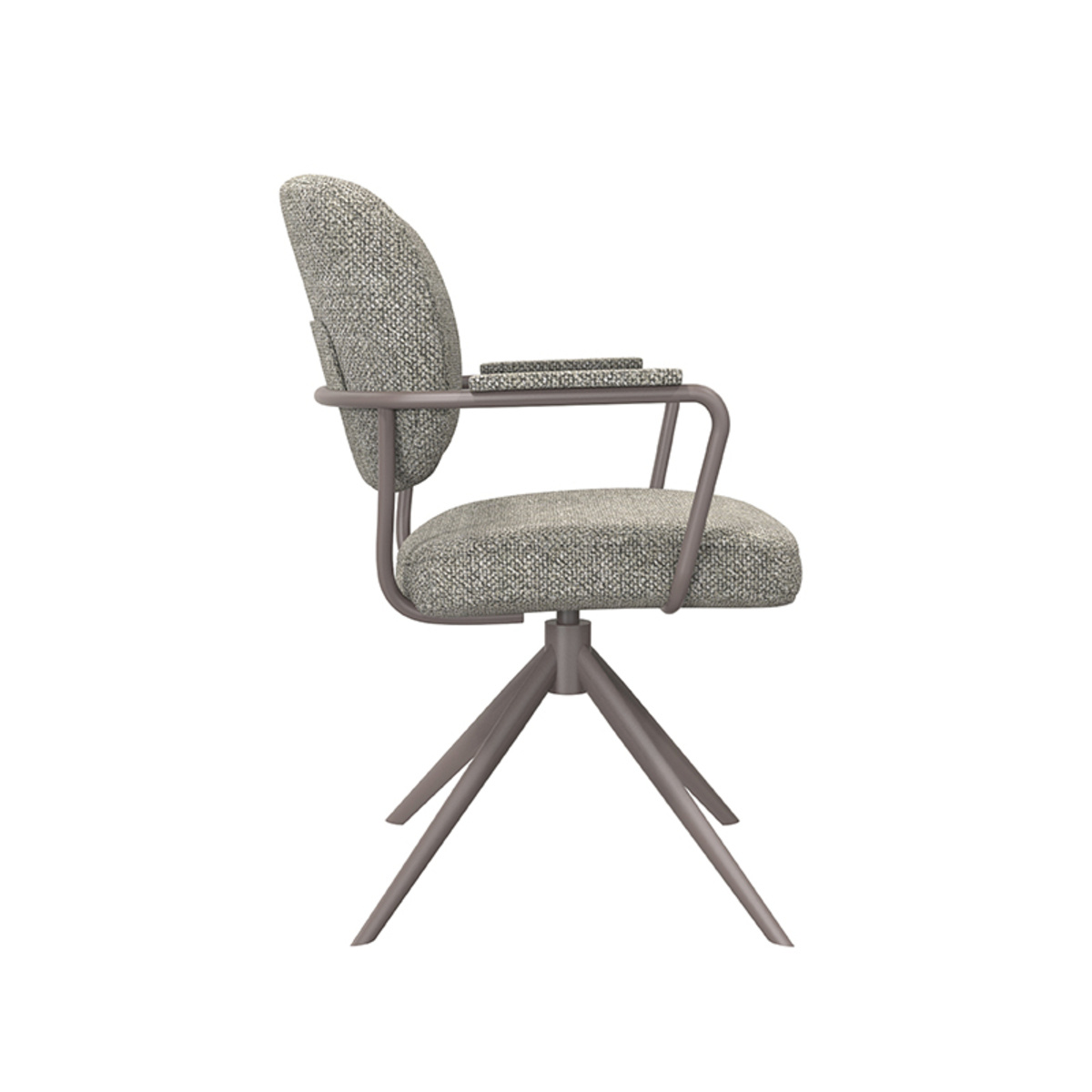 LABEL51 Eetkamerstoel Basel - Truffel grijs - Boucle - set van 2