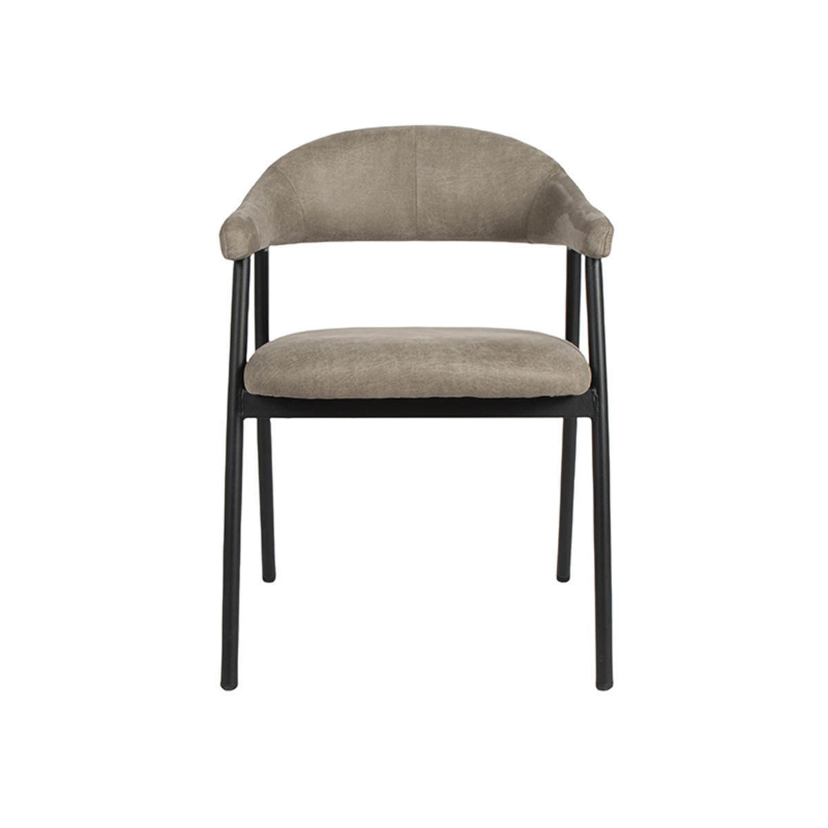 LABEL51 Eetkamerstoel Amaze - Taupe - Micro Suede - set van 2