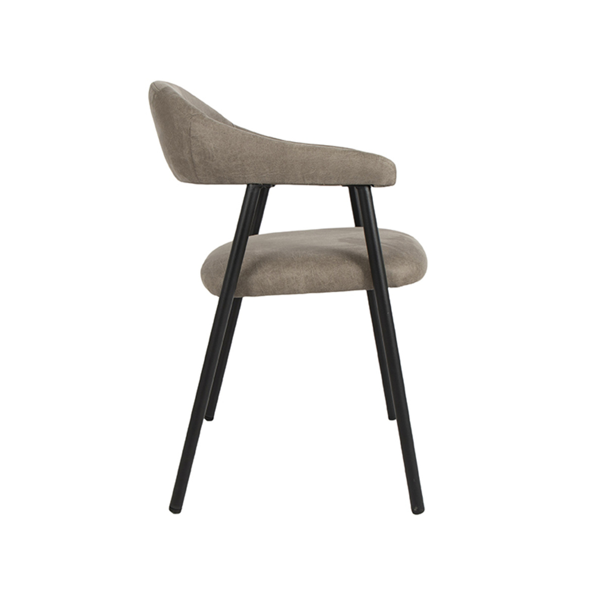 LABEL51 Eetkamerstoel Amaze - Taupe - Micro Suede - set van 2