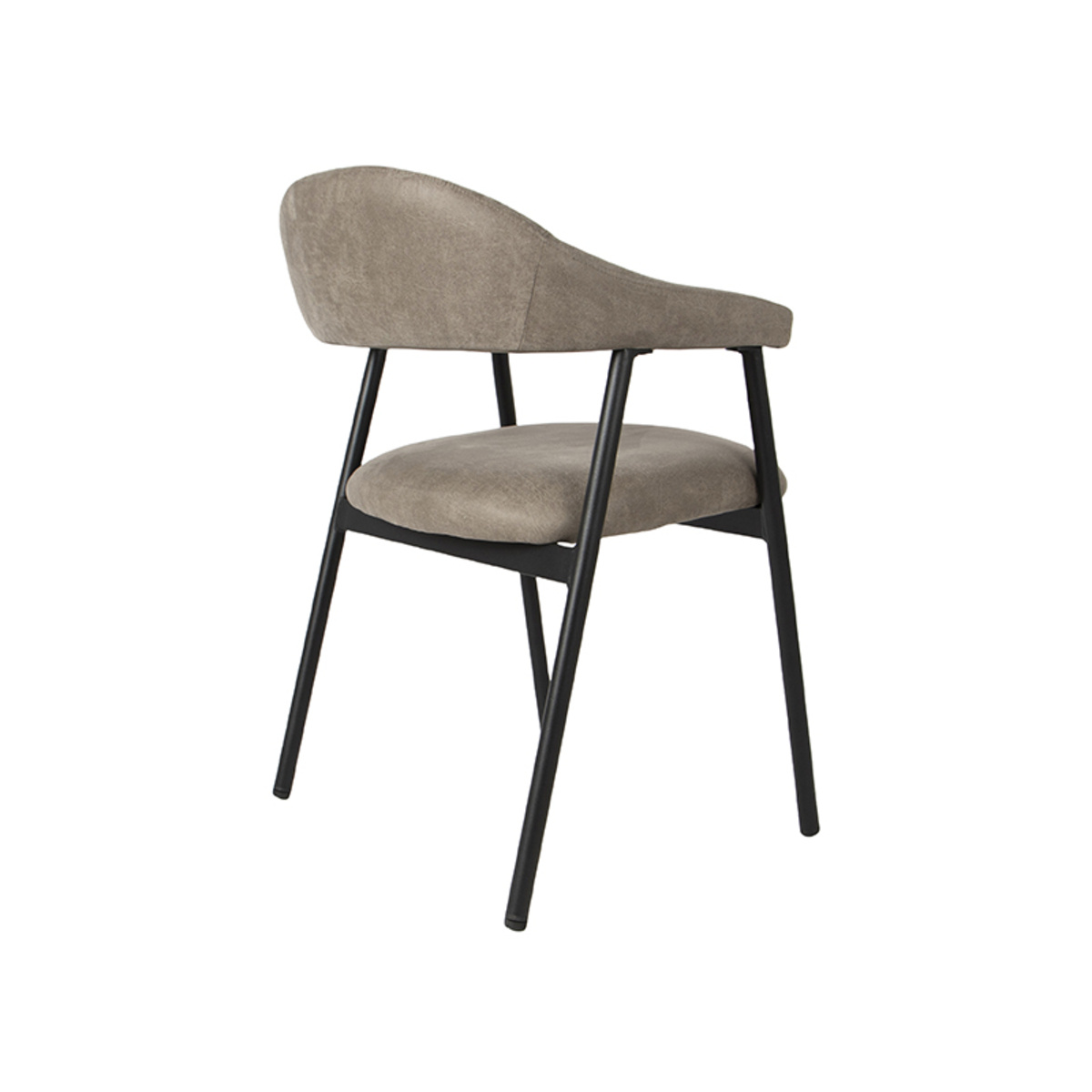 LABEL51 Eetkamerstoel Amaze - Taupe - Micro Suede - set van 2
