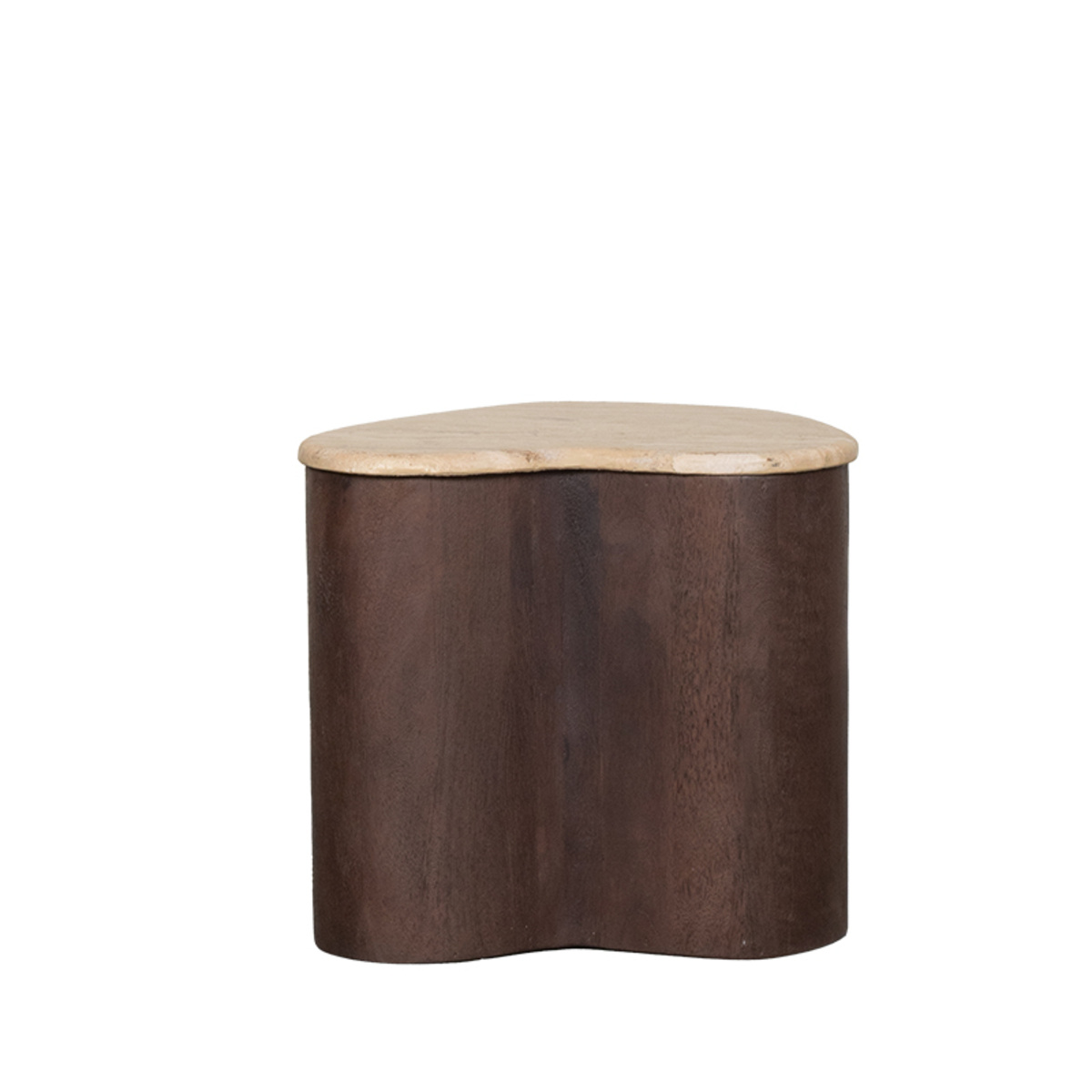 LABEL51 Beistelltisch Davi - Espresso - Travertin - 40 cm