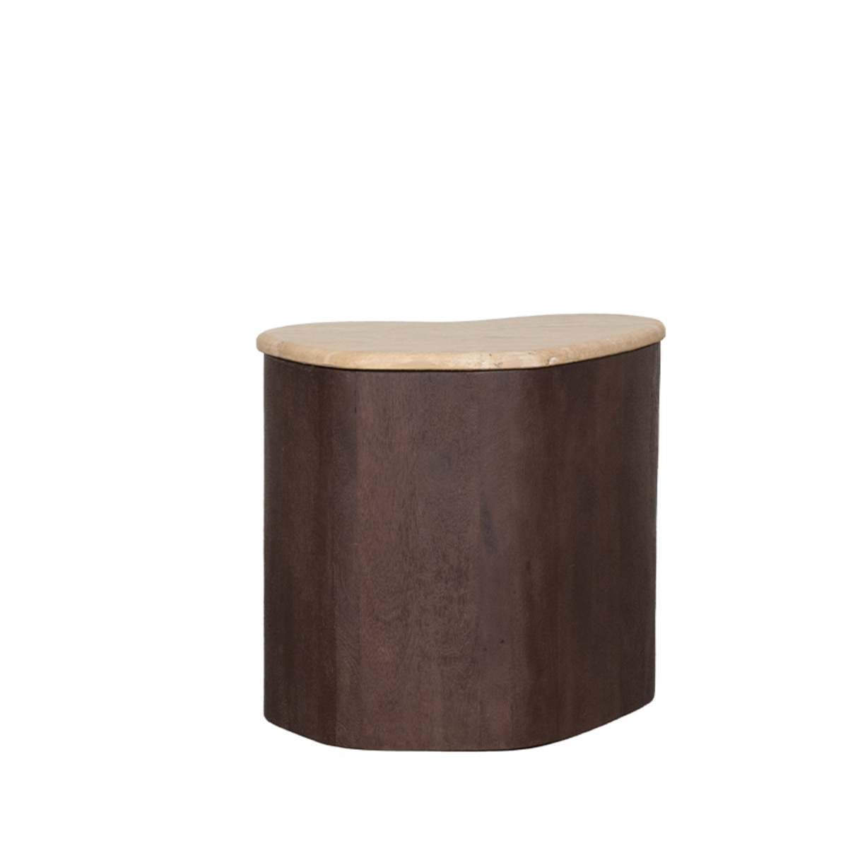 LABEL51 Beistelltisch Davi - Espresso - Travertin - 40 cm