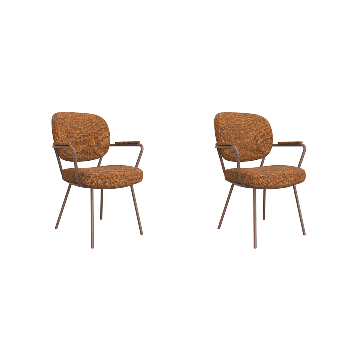 LABEL51 Eetkamerstoel Lausanne - Coral - Boucle - set van 2