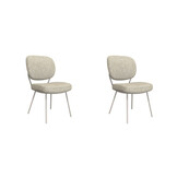 LABEL51 - Eetkamerstoel Singapore - Beige - 63x49x90cm - Set van 2