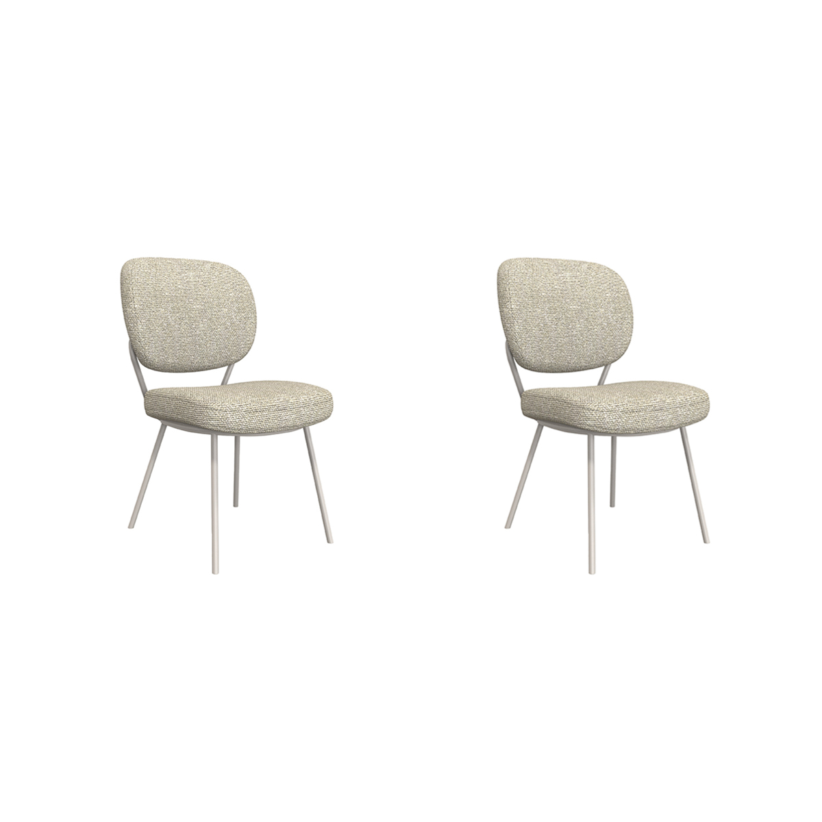 LABEL51 - Eetkamerstoel Singapore - Beige - 63x49x90cm - Set van 2