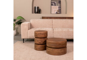 LABEL51 Bijzettafel Milly - Nature - Mangohout - 35 cm