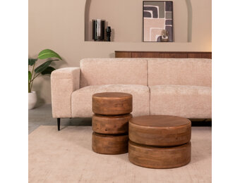 LABEL51 Bijzettafel Milly - Nature - Mangohout - 35 cm