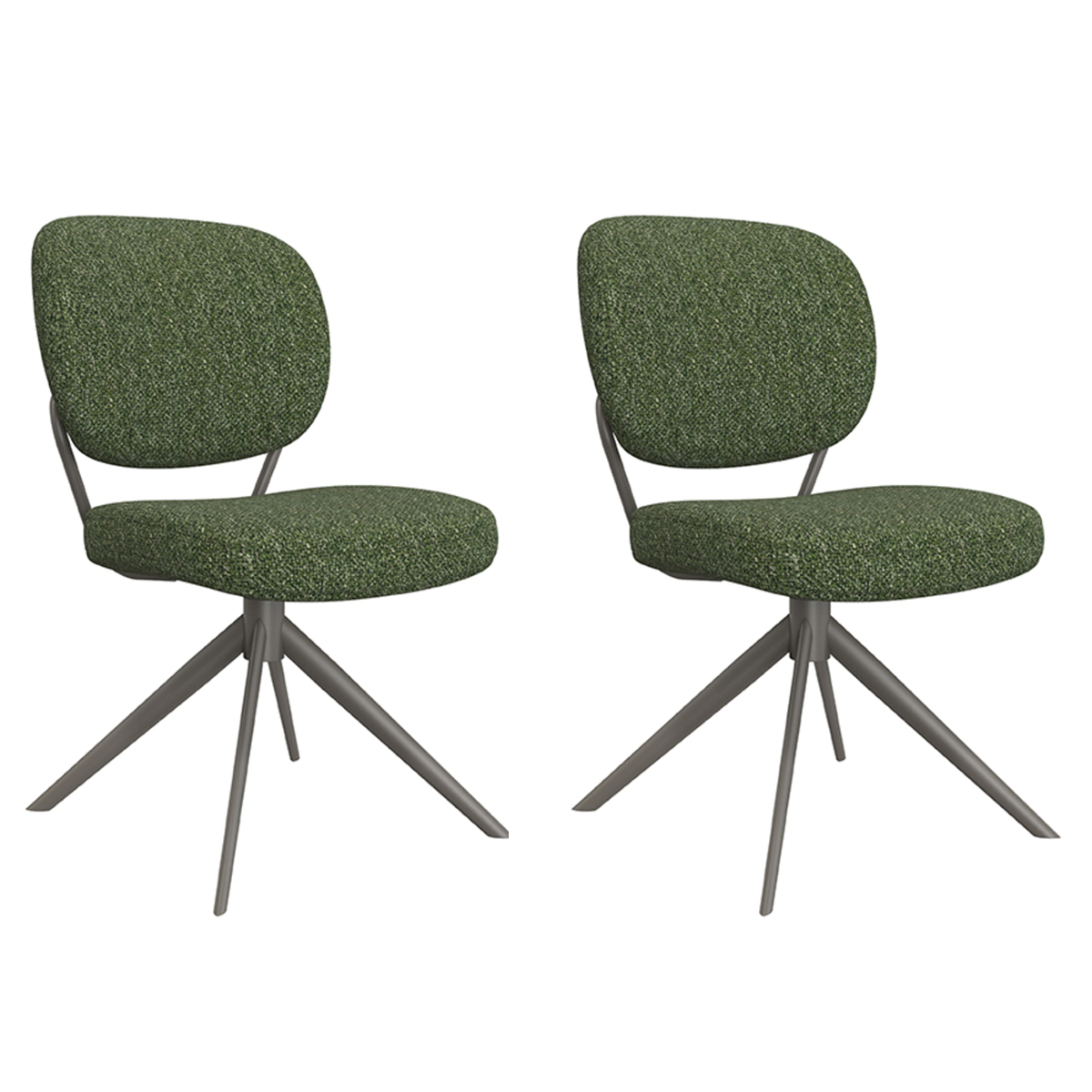 LABEL51 Eetkamerstoel Geneva - Forest - Boucle - set van 2