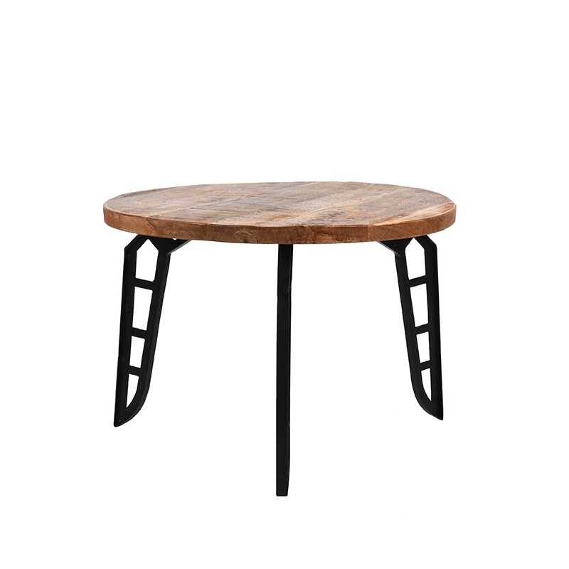 LABEL51 Salontafel Flintstone - Rough - Mangohout - Rond - 60 cm