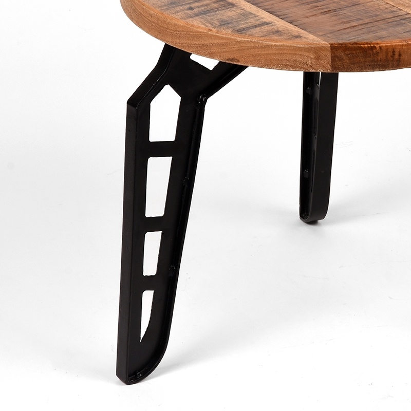 LABEL51 Salontafel Flintstone - Rough - Mangohout - Rond - 60 cm