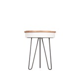 LABEL51 Bijzettafel Saria - Wit - Mangohout - Rond - 44 cm