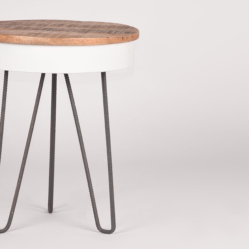 LABEL51 - Bijzettafel Saria - Wit - 44x44x53cm