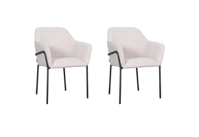 LABEL51 - Eetkamerstoel Dexter - Beige - 62x66x85cm - Set van 2