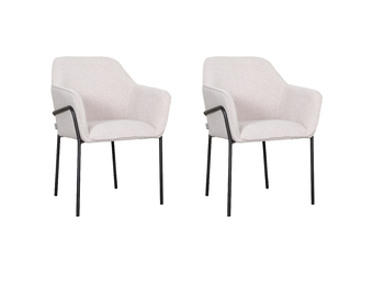 LABEL51 Eetkamerstoel Dexter - Naturel - Boucle - set van 2