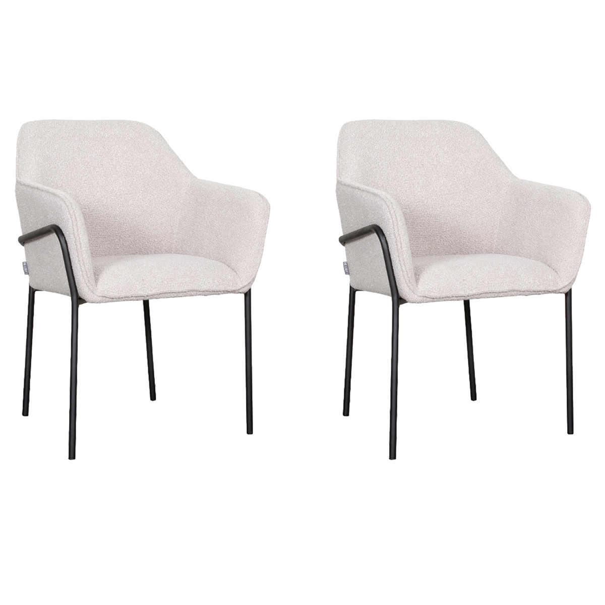 LABEL51 - Eetkamerstoel Dexter - Beige - 62x66x85cm - Set van 2