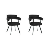 LABEL51 Eetkamerstoel Bardio - Zwart - Fluweel - set van 2
