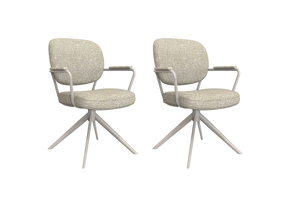 LABEL51 Eetkamerstoel Basel - Naturel - Boucle - set van 2