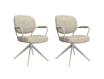 LABEL51 Eetkamerstoel Basel - Naturel - Boucle - set van 2