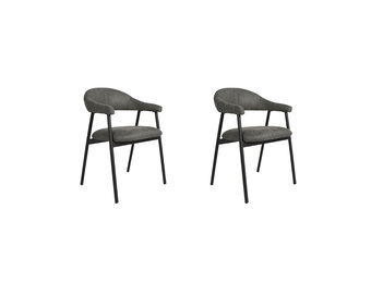 LABEL51 Eetkamerstoel Amaze - Antraciet - Micro Suede - set van 2