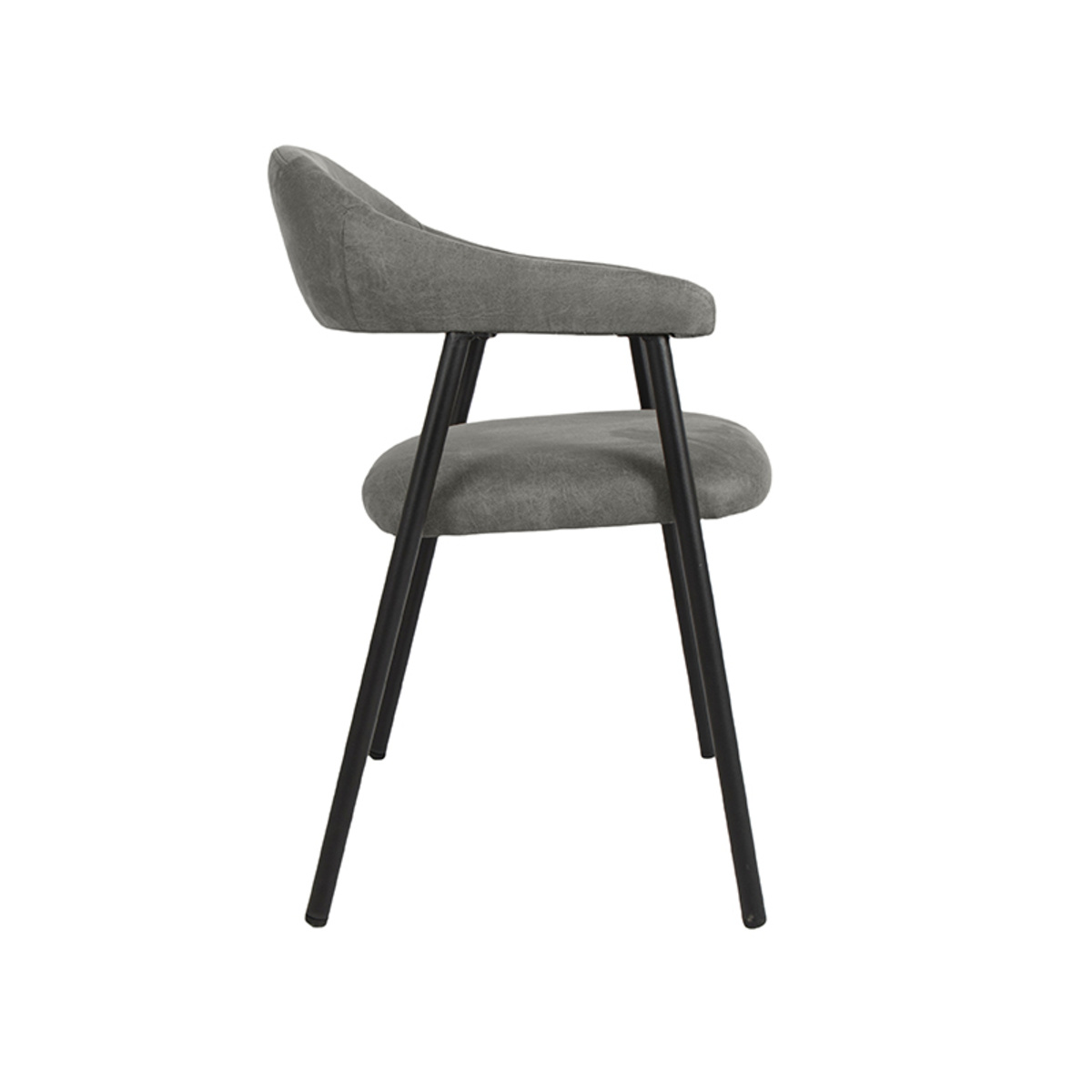 LABEL51 Eetkamerstoel Amaze - Antraciet - Micro Suede - set van 2