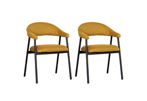 LABEL51 Eetkamerstoel Amaze - Oker - Breathe - set van 2